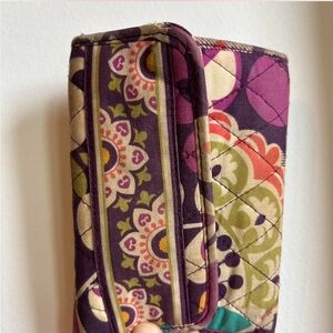 Vera Bradley Plum Crazy Retired Pattern Quilted Floral Wallet